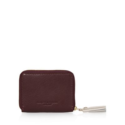 Dark red leather small purse
